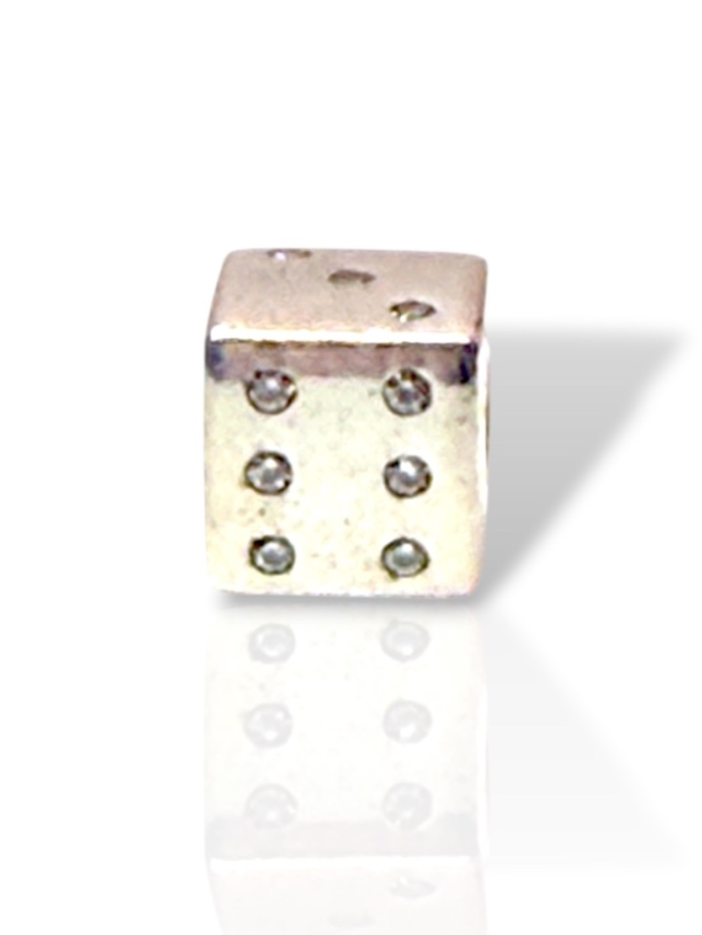 Retired Pandora Dice Charm CZ 790116 ALE 925 Threaded Lucky